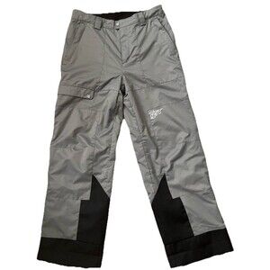 Boys’ Obermeyer Ski Snow Gray/Black Pants Size 16 Juniors Adjustable Waist